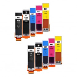 10 Pack Canon Compatible PGI-680XXLBK/CLI-681XXL Ink Cartridges
