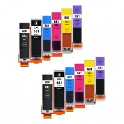 12 Pack Canon Compatible PGI-680XXLBK/CLI-681XXL Ink Cartridges