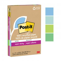 Post-It Super Sticky Oasis Lined 101 x 152mm - Pack of 4