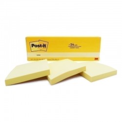 Post-It Note 654-24CY Ylw - Pack of 24