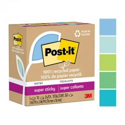 Post-It Super Sticky Oasis 76 x 76mm - Pack of 5 - Box of 6