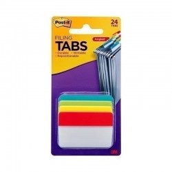 Post-It 686A-ALYR Filing Tabs - Aqua Lime Yellow Red 50 x 38mm - Pack of 144