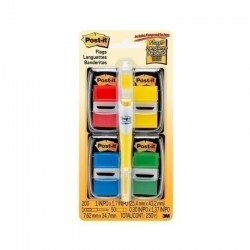 Post-It Flags Red Yellow Green Blue 25 x 43mm Value-Pack & Pen
