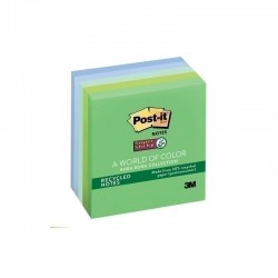 Post-It Super Sticky Recycled Notes Bora Bora 76 x 76mm 5-Pack
