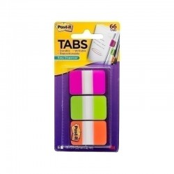 Post-It Index Tabs Pink Green Orange 25 x 43mm 3-Pack - Box of 6