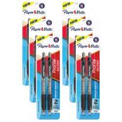 Paper Mate Profile Retractable 1.0 Ball Pen Black - Pack of 2 - Box of 6