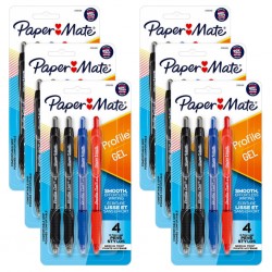 Paper Mate Profile Gel 0.7mm Assorted - Pack of 4 - Box of 6