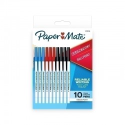 Paper Mate Kilometrico Ballpoint Pens - Assorted Colours - Pack of 10R - Box of 12