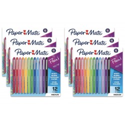 Paper Mate Flair Medium Felt Tip Pens - Fashion Assorted Colours - Pack of 12 - Bag of 6