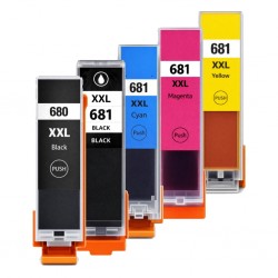 5 Pack Canon Compatible PGI-680XXLBK/CLI-681XXL Ink Cartridges