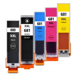 5 Pack Canon Compatible PGI-680XXLBK/CLI-681XXL Ink Cartridges