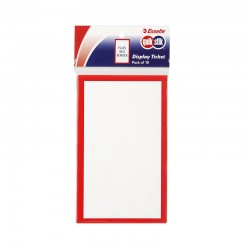 Quikstik Display Tickets Plain Red Border - Pack of 10