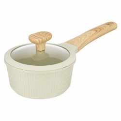 Resto Ran Beige Saucepan with Lid - Diameter 16cm
