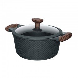 Resto Ran Black Casserole with Lid - Diameter 24cm