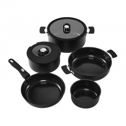 Resto Black Multifunctional Cookware Set - Pack of 8
