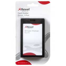 Rexel ID Coloured Plastic Card Holder - Pack of 6