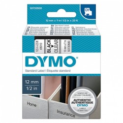 2 Pack DYMO S0720500 Black on Clear D1 Label Tape - 12mm x 7m