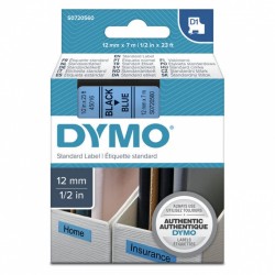 3 Pack DYMO S0720560 Black on Blue D1 Label Tape - 12mm x 7m