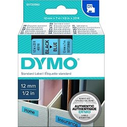 DYMO S0720560 Black on Blue D1 Label Tape - 12mm x 7m