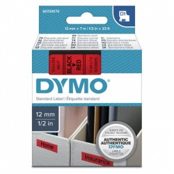 3 Pack DYMO S0720570 Black on Red D1 Label Tape - 12mm x 7m