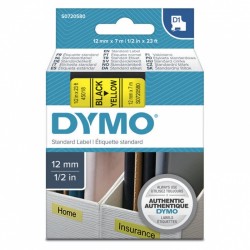 2 Pack DYMO S0720580 Black on Yellow D1 Label Tape - 12mm x 7m
