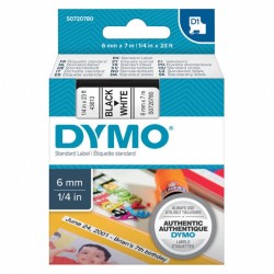 3 Pack DYMO S0720780 Black on White D1 Label Tape - 6mm x 7m