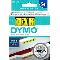 DYMO S0720880 Black on Yellow D1 Label Tape - 19mm x 7m