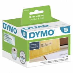2 Pack DYMO S0722410 Clear Large Address Plastic LabelWriter Label Roll - 36mm x 89mm, 260 Labels