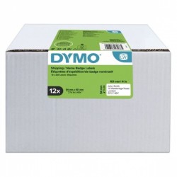 5 Pack DYMO S0722420 White Shipping / Name Badge LabelWriter Label Roll - 54mm x 101mm Label, 220 Labels per Roll, 12 Rolls