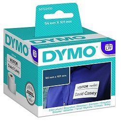 DYMO S0722430 Black on White Large Shipping / Name Badge LabelWriter Label Roll - 54mm x 100mm, 220 Labels, 1 Roll