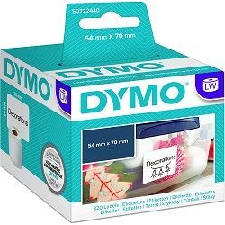 DYMO S0722440 White Large Multi Purpose Paper LabelWriter Label Roll - 54mm x 70mm, 320 Labels, 1 Roll