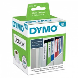 5 Pack DYMO S0722480 White Large Lever Archive File Paper LabelWriter Label Roll - 59 x 190mm, 110 Labels, 1 Roll