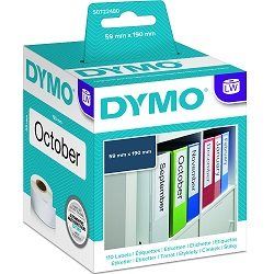 DYMO S0722480 White Large Lever Archive File Paper LabelWriter Label Roll - 59 x 190mm, 110 Labels, 1 Roll