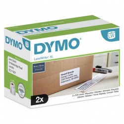 5 Pack DYMO S0947420 White Small Shipping LabelWriter Label Roll - 59mm x 102mm, 1150 Labels