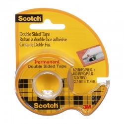 Scotch 137DM-2 Double Sided Tape - 12.7mm x 11.4m - Pack of 3 - Box of 6
