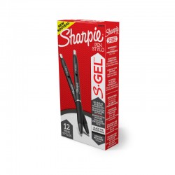 Sharpie Gel Pens - 0.7mm Black - Box of 12