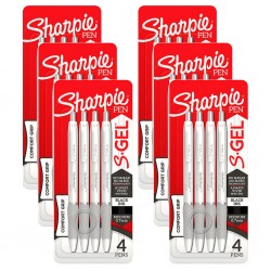 Sharpie Gel White/Black - Pack of 4 - Box of 6