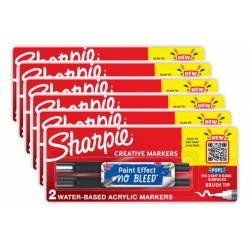 Sharpie Creative Marker Brush Tip - Pack of 2 - Box of 6 - Assorted Colours