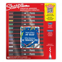 Sharpie Creative Marker Brush Tip - Pack of 12 - Assorted Colours
