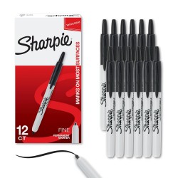 Sharpie Retractable Fine Point Permanent Marker UPC Black - Box of 12