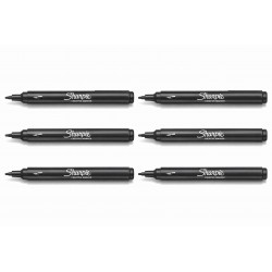 Sharpie Creative Markers - Water-Based Acrylic Bullet Tip Markers - Black - Box of 6
