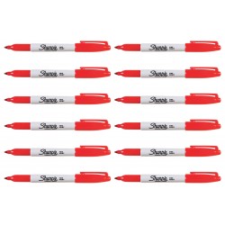 Sharpie Permanent Marker Fine Point Red - Box of 12