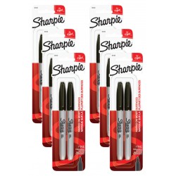 Sharpie Permanent Marker Fine Point Black - Pack of 2 - Box of 6