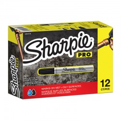 Sharpie Pro Metal Permanent Markers - Bullet Tip - Black - Box of 12