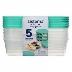 Sistema 1.9L Meal NEST IT Containers - Pack of 5