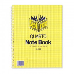 Spirax 593 Notebook Quarto 252 x 200mm 120 Pages Side Opening - Pack of 10
