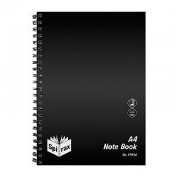 Spirax P595A PP Notebook A4 240 Pages Black Side Opening - Pack of 5