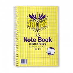 Spirax 570 Notebook A5 200 Pages Side Opening - Pack of 5