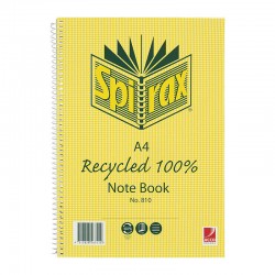 Spirax 810 Recycled Notebook A4 120 Pages - Pack of 5