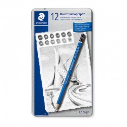 Staedtler Mars Lumograph 100 G12 S Drawing Pencils - Pack of 12